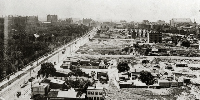 העבודות על השדרה הסמוכה לפארק ממערב, צילום: Collection of The New-York Historical Society