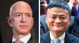 Alibaba CEO Jack Ma and Amazon CEO Jeff Bezos. Photo: AFP/AP