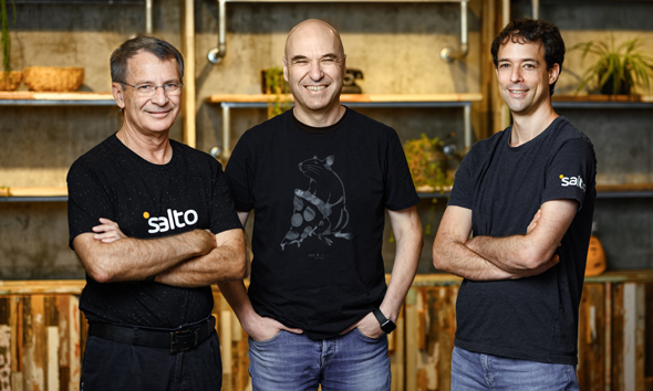 Salto co-founders Rami Tamir (from right), Benny Schnaider, and Gil Hoffer. Photo: Doron Letzter