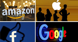 חברות הטכנולוגיה גוגל, פייסבוק, אפל ואמזון , צילום: רויטרס 
