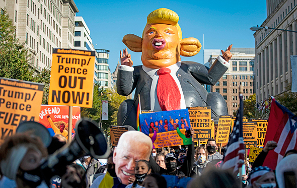 תומכי ביידן חוגגים בוושינגטון, צילום: גטי אימג