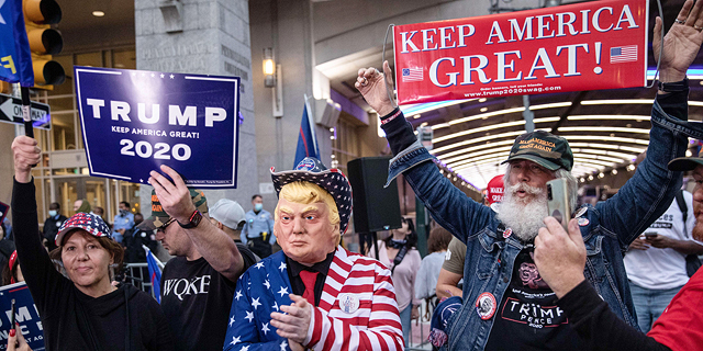 תומכי טראמפ בפילדלפיה, שלשום, צילום: איי אף פי