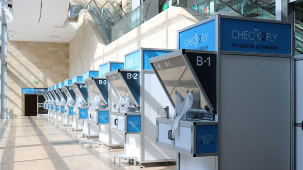 Covid-19 testing booths at Israel's Ben Gurion Airport. Photo: Ynet