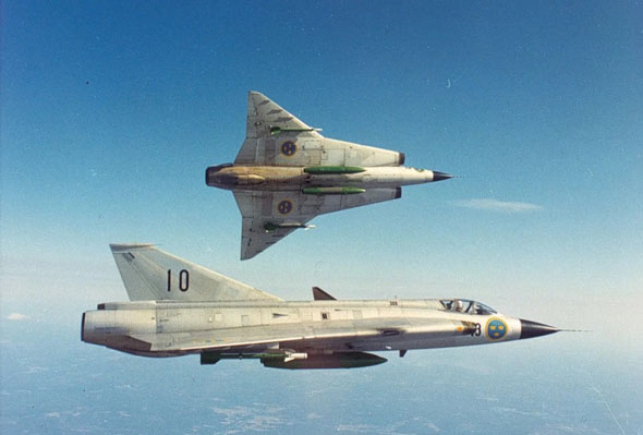 מטוסי דראקן של חיל האוויר השבדי, צילום: acesflyinghigh   