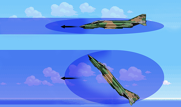 איך עוצרים? הופכים את הגוף לבלם. שימו לב לאן המטוס מצביע, ולאן הוא מתקדם, צילום: vektorgraphic, fighterbomber