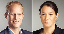 Kaltura co-founders Ron Yekkutiel (left) and Michal Tsur. Photo: Micha Lubton