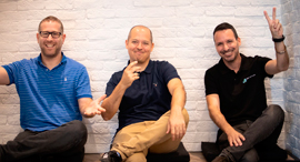 KMS Lighthouse’s, Sagi Eliyahu with Reps AI’s Boaz Omanuti and Shachar Grembek (left). Photo: Yossi 