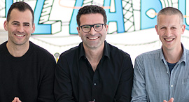 Bizzabo's co-founders Alon Alroy (left), Eran Ben-Shushan, and Boaz Katz. Photo: PR