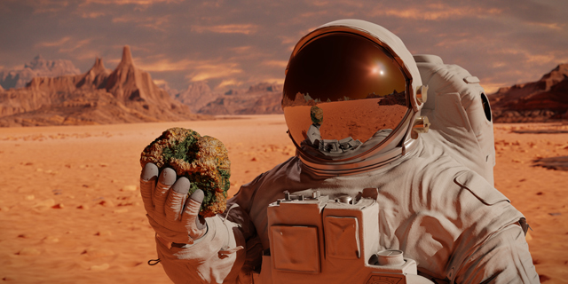 An astronaut encountering life on Mars (illustration) Photo: Shutterstock