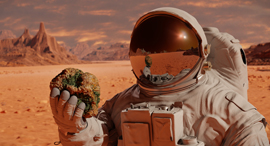 An astronaut encountering life on Mars (illustration) Photo: Shutterstock