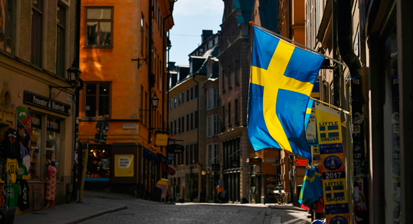 דגל שבדיה בבירה שטוקהולם