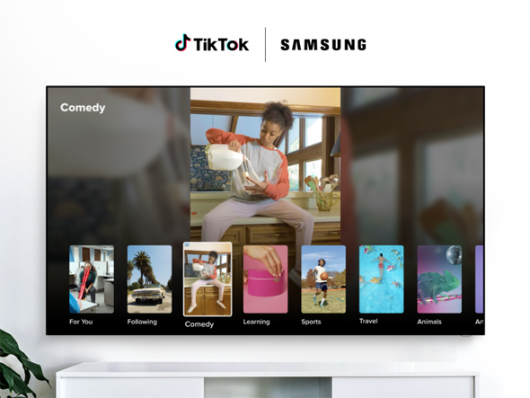 אפליקציית טיקטוק TIKTOK בטלוויזיה החכמה של סמסונג, צילום: tiktok