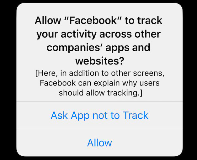 התראה במכשירי אפל על המעקב של פייסבוק
