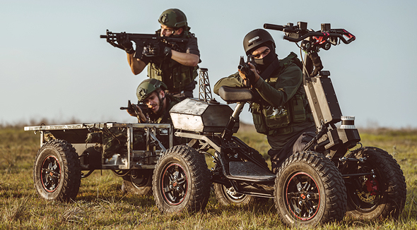 Soldiers can use the EZRaider electric ATV for a range of missions. Photo: Benny Deutsch