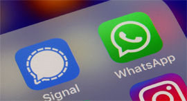 The messaging app has seen an 18 fold increase in downloads in recent days. Photo: Getty