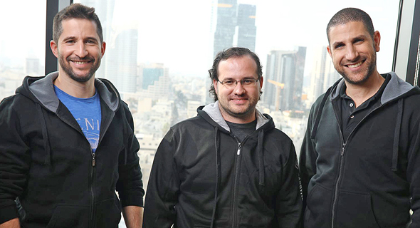 Carbyne co-founders Alex Dizengof (left), Yoni Yatsun, and Amir Elichai. Photo: Avi Finkelstein