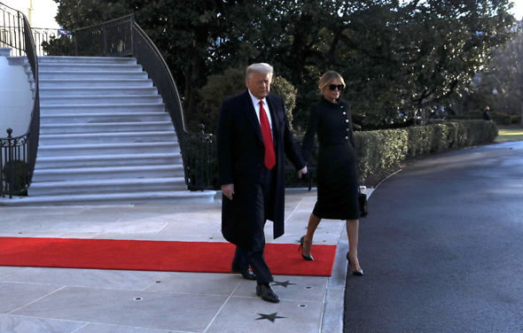 דונלד טראמפ ומלניה עוזבים את הבית הלבן סיום כהונתו כנשיא, צילום: רויטרס