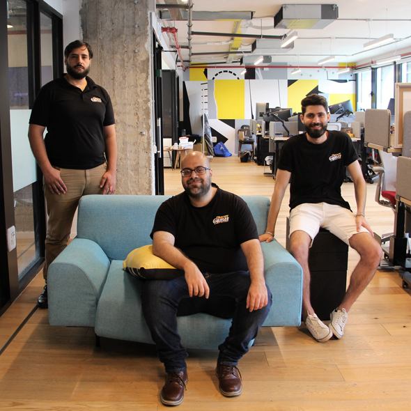 The co-founders of Obscure Games from right to left Abdulqadir, Bushnaq, and Horani