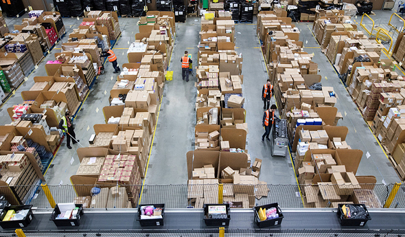 An Amzon logistics center in the UK. Photo: Bloomberg