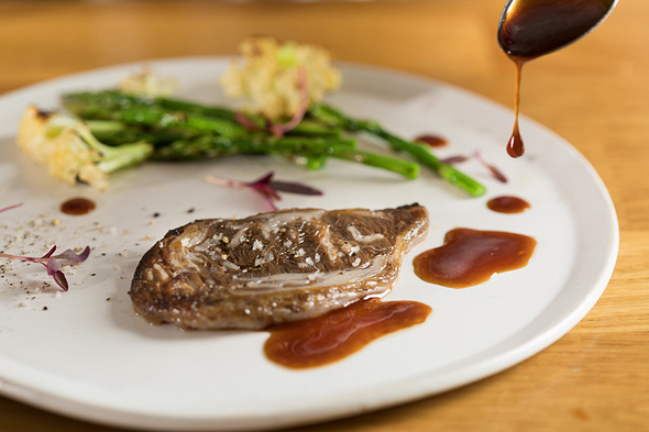 A look at a Ribeye steak made from Aleph Farms’ technology. Photo: Aleph Farms