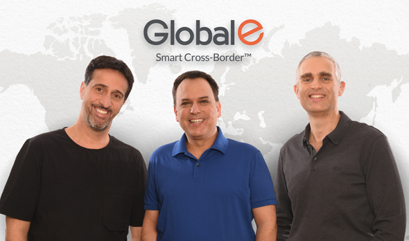 Global-e co-founders Amir Schlachet (from right), Shahar Tamari, and Nir Debbi. Photo: Courtesy