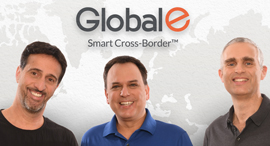 Global-e co-founders Amir Schlachet (from right), Shahar Tamari, and Nir Debbi. Photo: Courtesy
