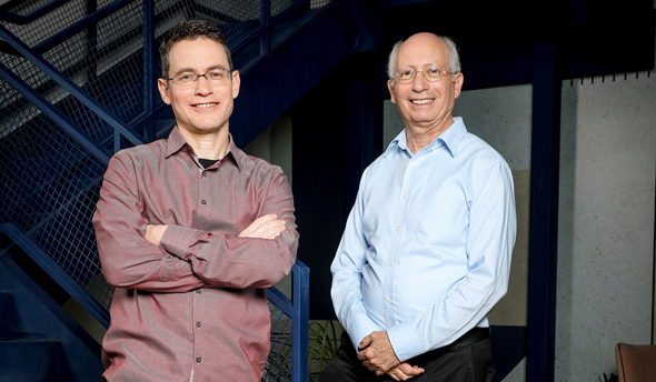 ForSight Robotics co-founders Professor Moshe Shoham (right) and Daniel Glozman. Photo: Kfir Ziv