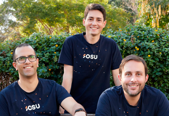 Osu founders Noam Nevo (CEO), Daniel Scott (CBO) and Alon Zion (CPO). Photo: Tami Montag