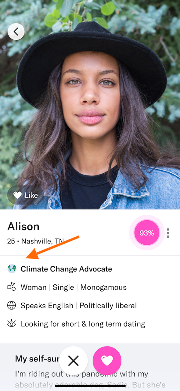 The badge is somewhat of a turn-on for young people. Photo: OkCupid