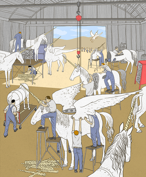 Israel has become a unicorn assembly line. Illustration: Yizhar Cohen
