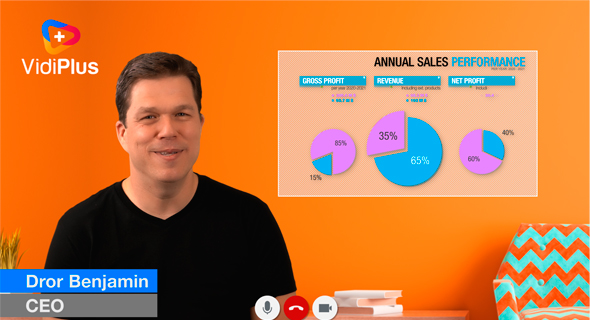 CEO Dror Benjamin giving a presentation using Vidiplus. Photo: Vidiplus