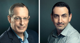 Professor Eugene Kandel and Uri Gabai. Photo: Miri Davidovitz