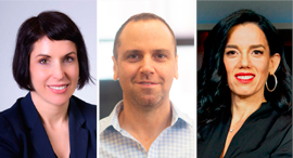 Yasmin Lucatz (right), Guy Franklin (center) and Ori Kaufman-Gafter. Photo: Courtesy
