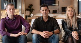 The Microsoft for StartUps Team, Meital Shamia, Raz Bachar, and Amit Svarzenberg. Photo: Microsoft