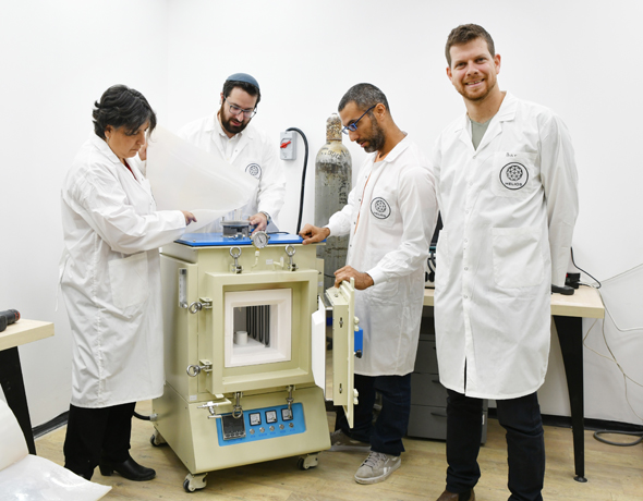 The Helios team in the lab testing out their technology. Photo: Haya Gold