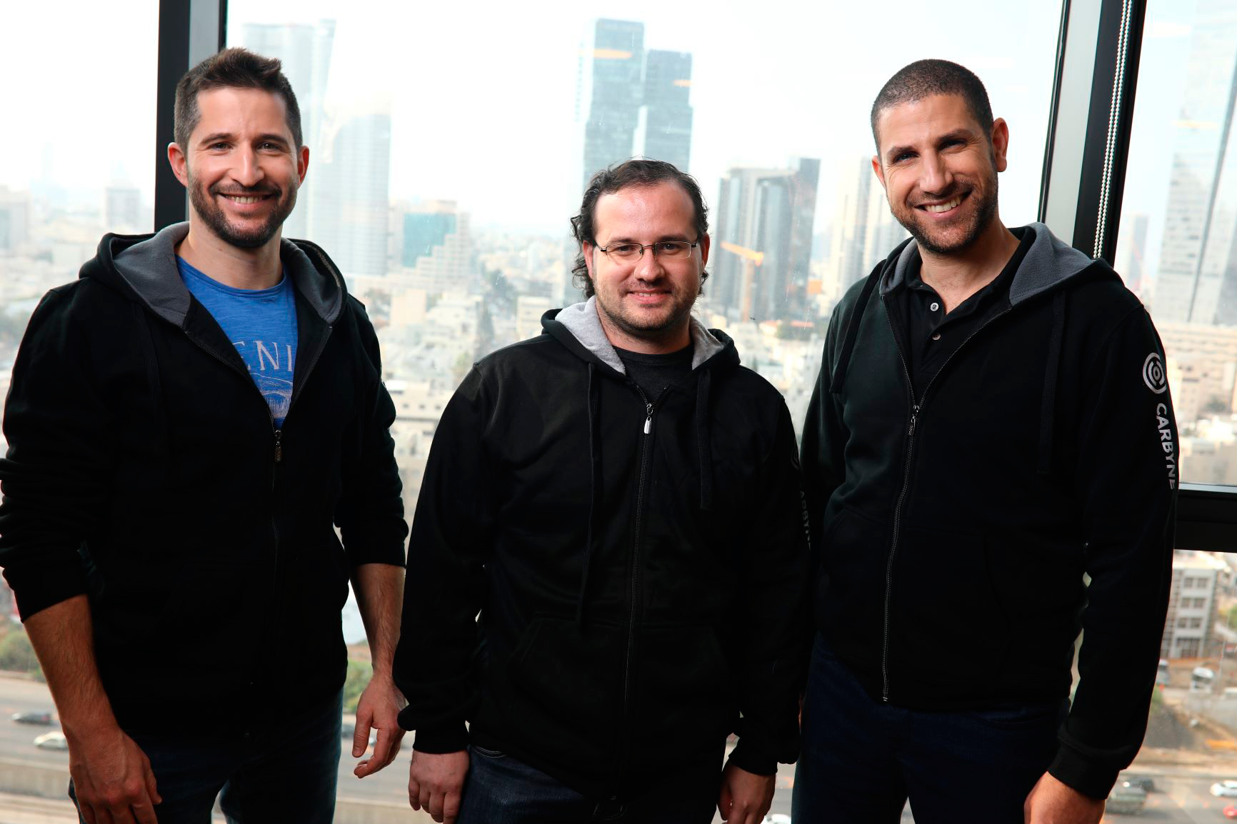 Carybne co-founders Amir Elichai (from right), Yony Yatsun and Alex Dizengoff. Photo: Avishai Finkelstein