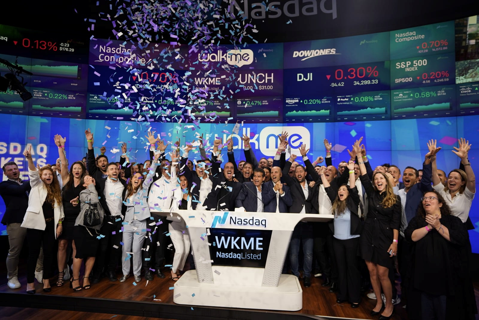 WalkMe at Nasdaq Wednesday. Photo: Courtesy