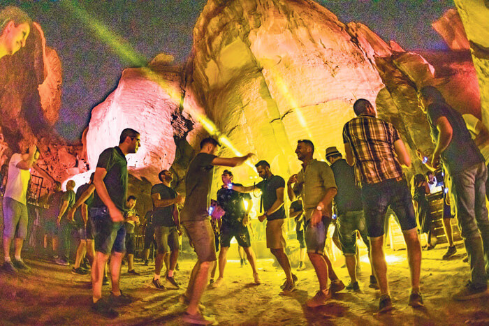 ZipRecruiter employees dancing at Timna Park Photo: Rotem Lahav, Tomer Foltyn 