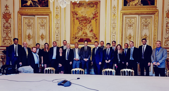 The Israeli delegation to Paris at Elysee Palace. Photo: Leah Marciano