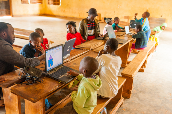 Gilat&#39;s wide-range connectivity helps schoolchildren connect to the internet in Cameroon. Photo: Shutterstock