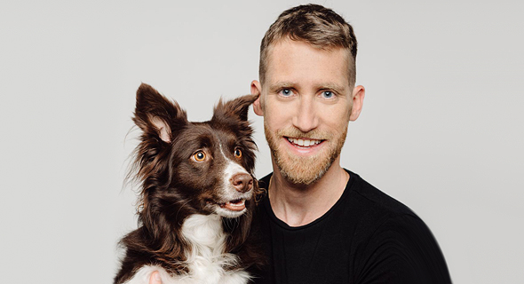 Wiz CEO Assaf Rappaport and his dog. Photo: Nathaniel Tobias