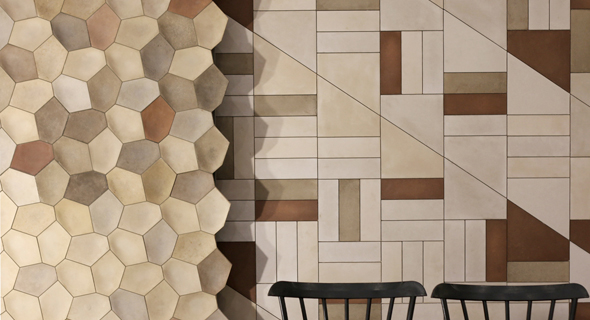 Criaterra&#39;s recycle, reusable tiles can be used to create a variety of patterns. Photo: Criaterra