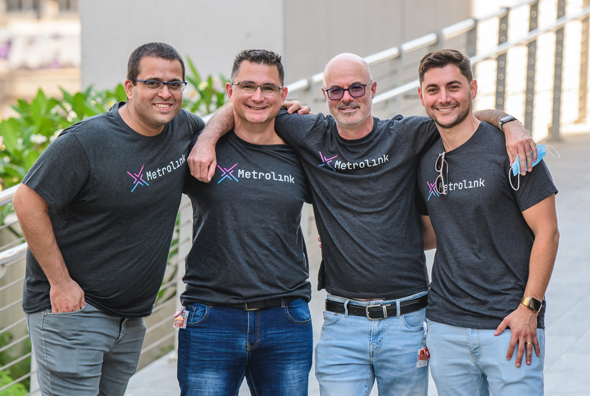 Metrolink co-founders Idan Shchori (from right), Ronen Korman, Asaf Cohen and Avi Hadad. Photo: Itzik Hanukah