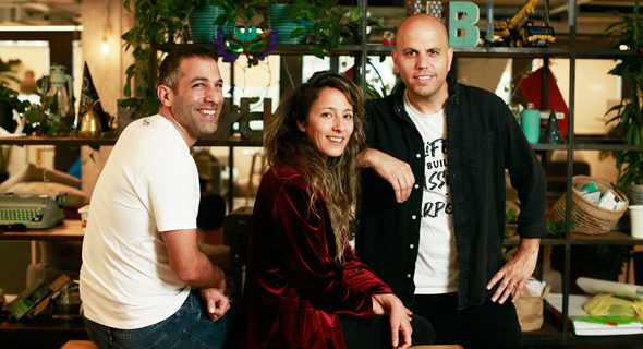 HoneyBook co-founders Oz Alon (right), Naama Alon (center) and Dror Shimoni. Photo: Amit Shaal