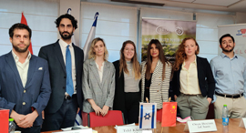 Tslil Kleiman (third left) with representatives at the forum. Photo: Via Meshi. 