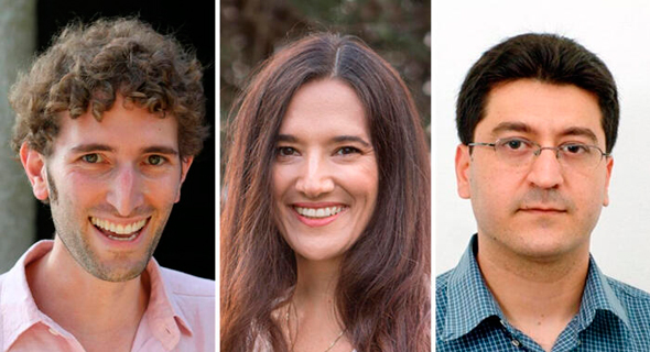 Dr. Nuaman Asbeh (from right), Talia Shrem and Noah Dolev. Photo: Nissim Halef