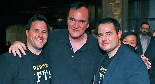Quentin Tarantino with Guy & Nir Zyskind. PhotoCorey Sipkin Photography
