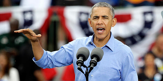 ברק אובמה נשיא ארה"ב בעצרת בחירות בפלורידה