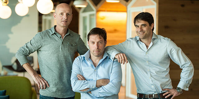 Mixer founders Omer Granit Eyal Naveh and Dror Katzir right to left