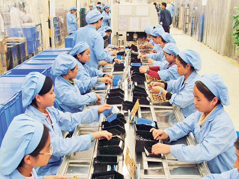 Electronics factory in China. 